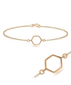 Rose Gold Plated Geometric Silver Bracelet BRS-211-RO-GP